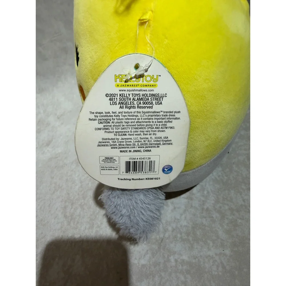 Squishmallows Charlize the Cockatiel 8 Inch Yellow‎ Grey Bird Plush S8-#523